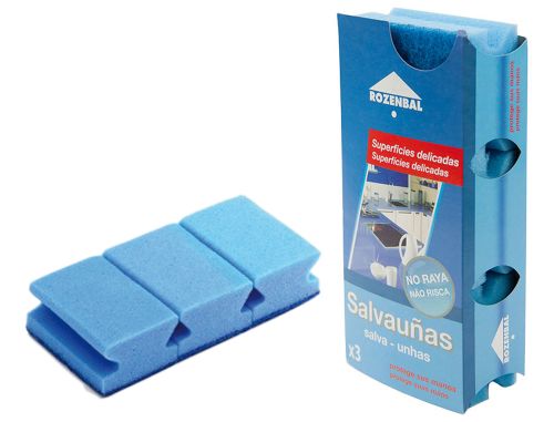 Esfregao de esponja azul bicapa pack de 3 unidades , Branca , 62892 , 3142761420073